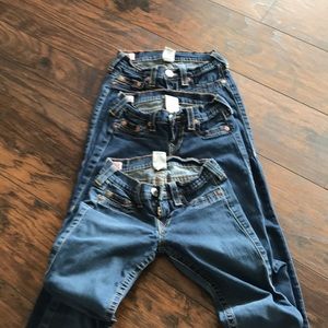 3 pair of true religion skinny Casey jeans size 26